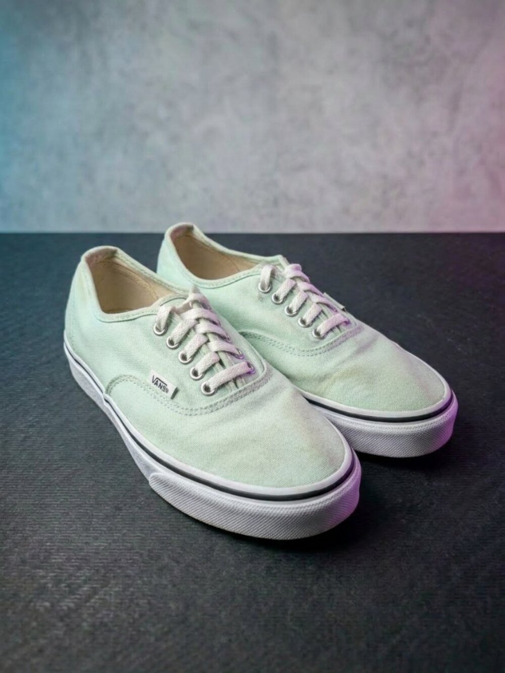 Vans Authentic Womens Mint Green Canvas Sneakers Sz 8